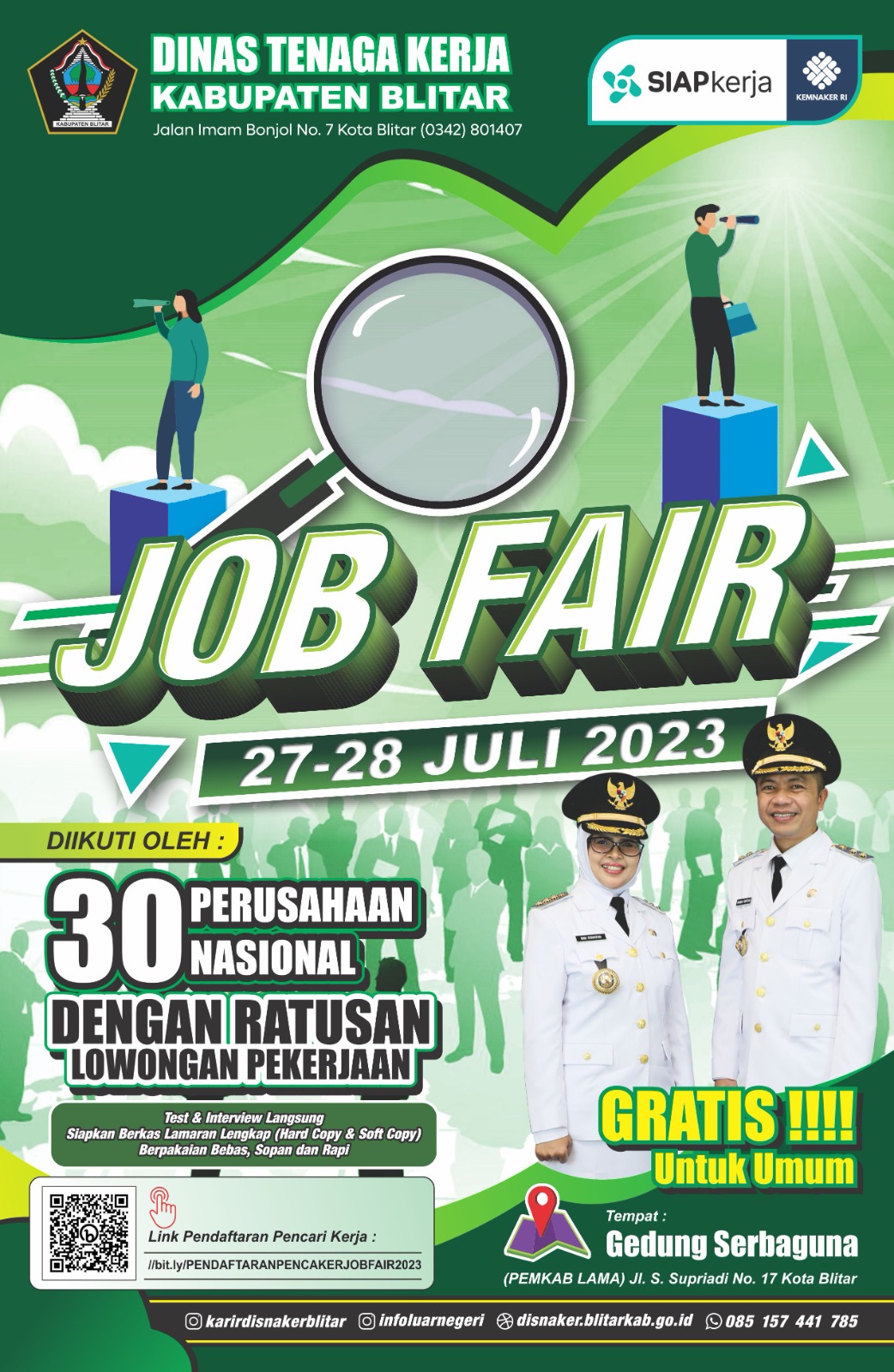 poster job fair kabupaten blitar 2023