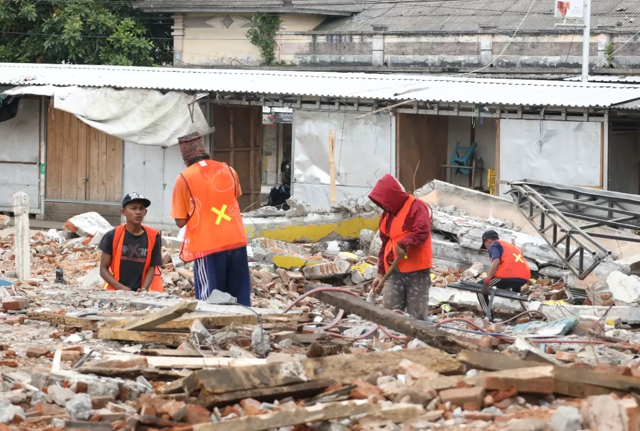 Pasar Kesamben yang Mulai Dibangun Usai Terbakar