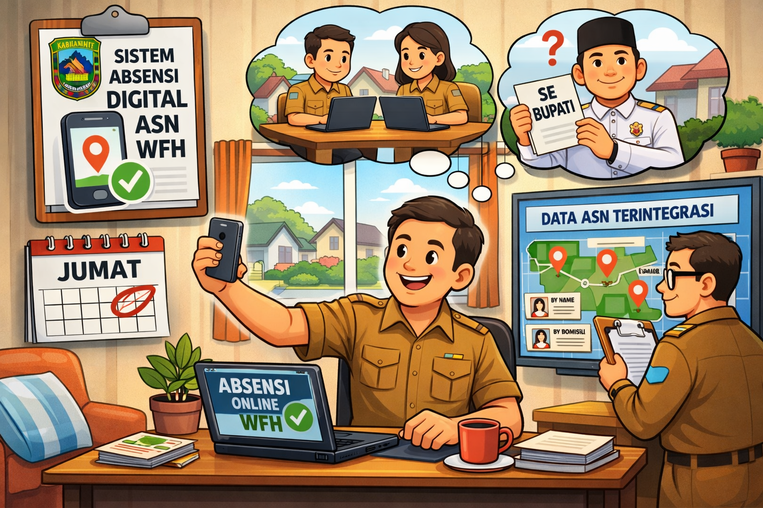 Pemantauan WFH ASN di Blitar